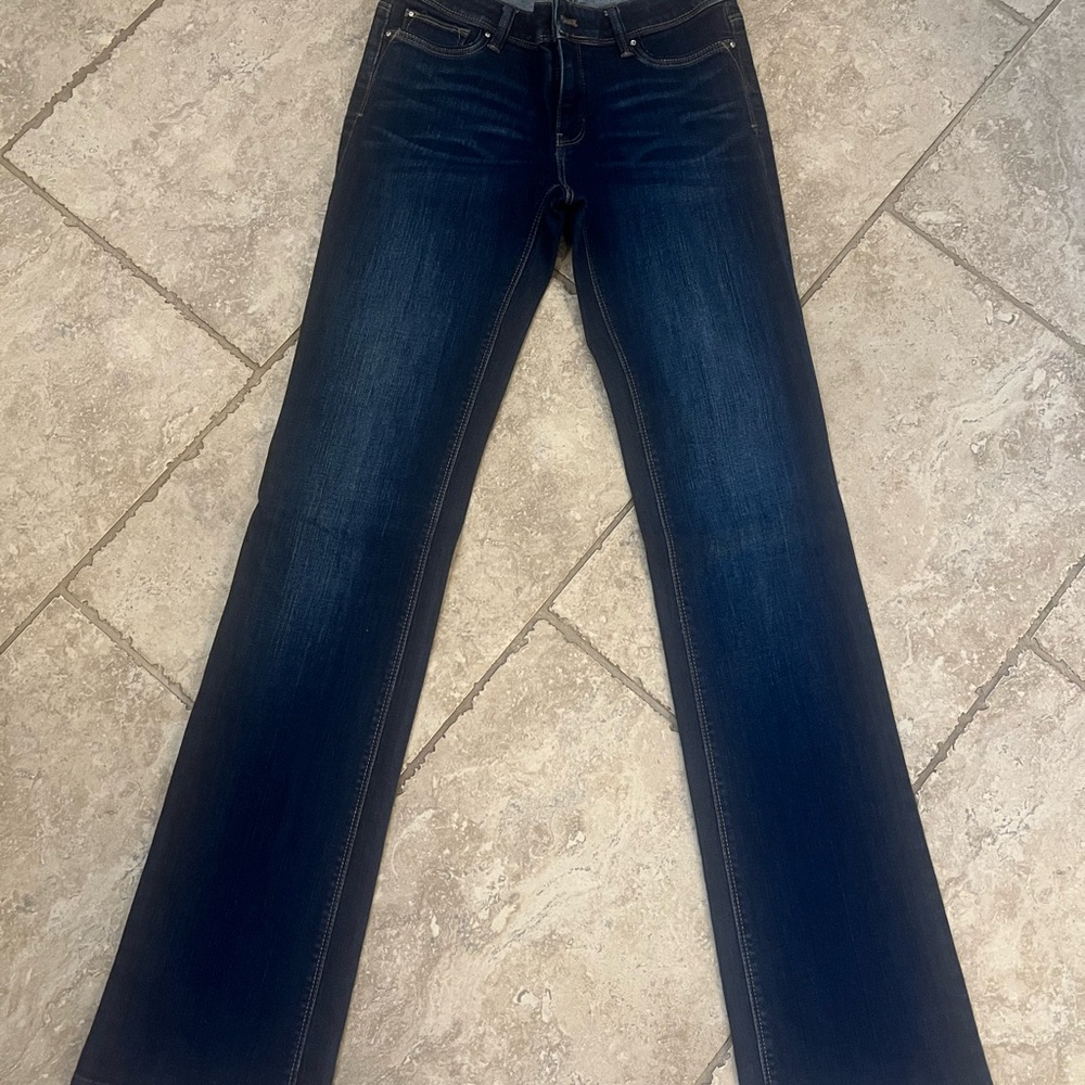 White House Black Market Blue Flare Jeans with Classic Denim and Subtle Fading
